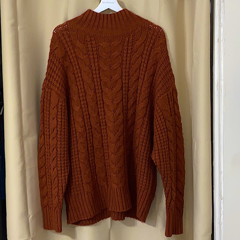 Dusty Orange Autumn Soft Cozy Knitted Sweater